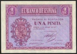 1 Peseta. 12 De Octubre De 1937. Serie F, última Serie Emitida. (Edifil 2021: 4 - Sonstige & Ohne Zuordnung