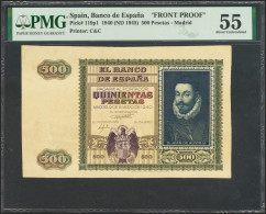 500 Pesetas. 9 De Enero De 1940. Prueba De Anverso Sin Numeración Y Sin Firma D - Sonstige & Ohne Zuordnung