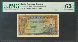 5 Pesetas. 4 De Septiembre De 1940. Serie H. (Edifil 2017: 443a). Conserva Todo - Other & Unclassified