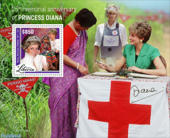 Liberia 2022 25th Memorial Anniversary Of Princess Diana, Mint NH, Health - History - Red Cross - Charles & Diana - Croce Rossa