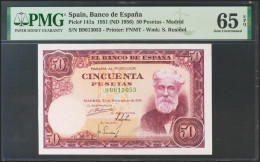 50 Pesetas. 31 De Diciembre De 1951. Serie B. (Edifil 2017: 462a). Inusual Así, - Other & Unclassified