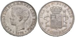 ALFONSO XIII (1885-1931). 1 Peso. (Ar. 25,17g/37mm). 1895. Puerto Rico PGV. (Ca - Monnaies Provinciales