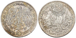 ALEMANIA. 10 Marcos (Ar. 15,53g/33mm). 1987. Karlsruhe G. 30 Aniversario De La  - Otros & Sin Clasificación