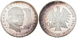 ALEMANIA. 10 Marcos (Ar. 15,49g/33mm). 1994. Karlsruhe G. 250 Aniversario Del N - Altri & Non Classificati