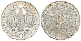 ALEMANIA. 10 Marcos (Ar. 15,53g/33mm). 1989. Karlsruhe G. 40 Aniversario De La  - Otros & Sin Clasificación