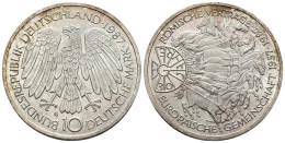 ALEMANIA. 10 Marcos (Ar. 15,54g/33mm). 1987. Karlsruhe G. 30 Aniversario De La  - Otros & Sin Clasificación