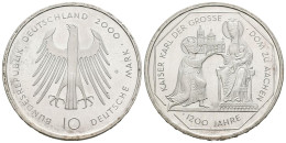 ALEMANIA. 10 Marcos (Ar. 15,47g/33mm). 2000. Karlsruhe G. 1200 Aniversario Cate - Other & Unclassified