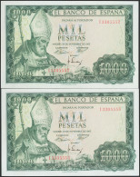 1000 Pesetas. 19 De Noviembre De 1965. Pareja Correlativa. Serie I. (Edifil 201 - Otros & Sin Clasificación