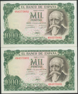 1000 Pesetas. 17 De Septiembre De 1971. Pareja Correlativa. Serie 4N. (Edifil 2 - Other & Unclassified