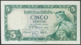 5 Pesetas. 22 De Julio De 1954. Sin Serie. (Edifil 2017: 466). Conserva Todo Su - Sonstige & Ohne Zuordnung