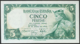 5 Pesetas. 22 De Julio De 1954. Sin Serie. (Edifil 2017: 466). Conserva Todo Su - Other & Unclassified