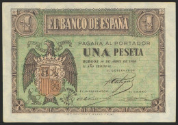 1 Peseta. 30 De Abril De 1938. Serie H. (Edifil 2021: 428a). Apresto Original.  - Otros & Sin Clasificación