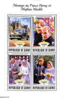 Guinea, Republic 2018 Prince Harry & Meghan Wedding 4v M/s, Mint NH, History - Transport - Kings & Queens (Royalty) - .. - Familles Royales