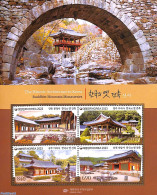 Korea, South 2023 Buddhist Mountain Monasteries S/s, Mint NH, Religion - Cloisters & Abbeys - Klöster