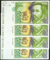 Conjunto De 4 Billetes De 1000 Pesetas, Emitidos El 12 De Octubre De 1992, Sin  - Autres & Non Classés