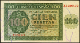 100 Pesetas. 21 De Noviembre De 1936. Serie X, última Serie Emitida. (Edifil 20 - Andere & Zonder Classificatie