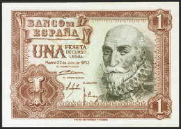 1 Peseta. 22 De Julio De 1953. Serie D. (Edifil 2021: 465a). Apresto Original.  - Other & Unclassified