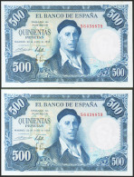 500 Pesetas. 22 De Julio De 1954. Pareja Correlativa. Serie S. (Edifil 2021: 46 - Other & Unclassified