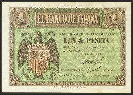 1 Peseta. 30 De Abril De 1938. Serie I. (Edifil 2021: 428a). Apresto Original.  - Autres & Non Classés