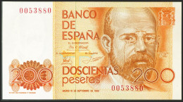 200 Pesetas. 16 De Septiembre De 1980. Sin Serie Y Numeración Muy Baja. (Edifil - Andere & Zonder Classificatie