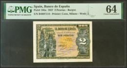 2 Pesetas. 12 De Octubre De 1937. Serie B. (Edifil 2021: 426a, Pick: 105a). Inu - Altri & Non Classificati