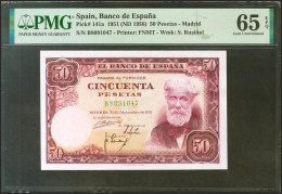 50 Pesetas. 31 De Diciembre De 1951. Serie B. (Edifil 2021: 462a, Pick: 141a).  - Other & Unclassified