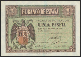 1 Peseta. 30 De Abril De 1938. Serie G. (Edifil 2021: 428a). Apresto Original.  - Otros & Sin Clasificación