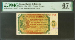 5 Pesetas. 10 De Agosto De 1938. Serie K. (Edifil 2021: 435a, Pick: 110a). Raro - Otros & Sin Clasificación