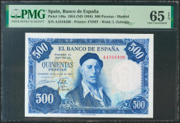 500 Pesetas. 22 De Julio De 1953. Serie A. (Edifil 2021: 468a, Pick: 148a). Inu - Other & Unclassified