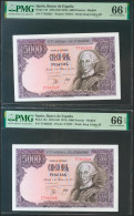 5000 Pesetas. 6 De Febrero De 1976. Pareja Correlativa. Serie T. (Edifil 2021:  - Other & Unclassified