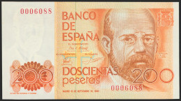 200 Pesetas. 16 De Septiembre De 1980. Sin Serie Y Numeración Bajísima. (Edifil - Altri & Non Classificati