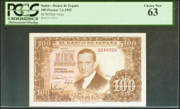 100 Pesetas. 7 De Abril De 1953. Sin Serie. (Edifil 2021: 464, Pick: 145a). Inu - Otros & Sin Clasificación