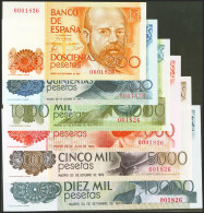 Conjunto De 6 Billetes De 200 Pesetas, 500 Pesetas, 1000 Pesetas, 2000 Pesetas, - Autres & Non Classés