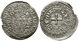 CARLOS El Malo (1349-1387). Gros. (Ar. 3,41g/30mm). Navarra. (Cru.V.S. 233 Var) - First Minting