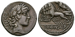 GENS VIBIA. Denario. (Ar. 3,75g/18mm). 90 A.C. Roma. (FFC 1206 Var). Anv: Cabez - Republiek (280 BC Tot 27 BC)