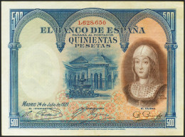 500 Pesetas. 24 De Julio De 1927. Sin Serie Y Numeración Posterior A 1602000. ( - Andere & Zonder Classificatie