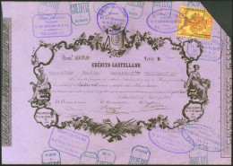 CREDITO CASTELLANO. 4024 Reales De Vellón. 21 De Febrero De 1862. Serie D Y Div - Andere & Zonder Classificatie