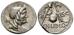 GENS CORNELIA. Denario. (Ar. 3,82g/19mm). 76-75 A.C. Hispania. (Crawford 393/1; - République (-280 à -27)