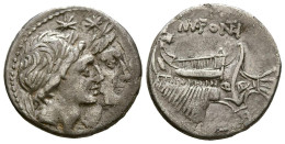 GENS FONTEIA. Denario. (Ar. 3,76g/19mm). 114-113 A.C. Roma. (Crawford 307/1b; F - Röm. Republik (-280 / -27)