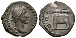 ANTONINO PIO. Denario. (Ar. 2,76g/18mm). 145-147 D.C. Roma. (RIC 137). Anv: Cab - The Anthonines (96 AD To 192 AD)