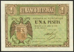 1 Peseta. 30 De Abril De 1938. Serie M. (Edifil 2021: 428a). Apresto Original.  - Otros & Sin Clasificación