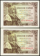 1 Peseta. 15 De Junio De 1945. Pareja Correlativa. Serie E. (Edifil 2021: 448a) - Sonstige & Ohne Zuordnung