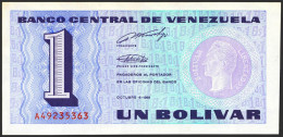 VENEZUELA. 1 Bolívar. 5 De Octubre De 1989. Signatures: Pedro R. Tirico Hijo An - Other & Unclassified