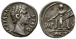 AUGUSTO. Denario. (Ar. 3,80g/19mm). 15-13 A.C. Lugdunum. (RIC 171a). Anv: Cabez - Die Julio-Claudische Dynastie (-27 / 69)