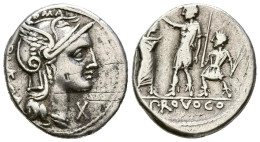 GENS PORCIA. Denario. (Ar. 3,85g/19mm). 110-109 A.C. Roma. (Crawford 301/1; FFC - Repubblica (-280 / -27)