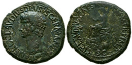 NERO DRUSO, En época De Claudio I. Sestercio. (Ae. 25,81g/36mm). 41-50 D.C. (RI - La Dinastía Julio-Claudia (-27 / 69)