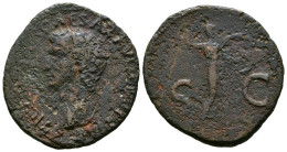 CLAUDIO I. As. (Ae. 8,29g/27mm). 41-50 D.C. Roma. (RIC 100). Anv: Cabeza De Cla - The Julio-Claudians (27 BC Tot 69 AD)