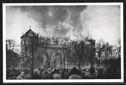 AK Stuttgart, Brandkatastrophe 1931, Altes Schloss  - Disasters