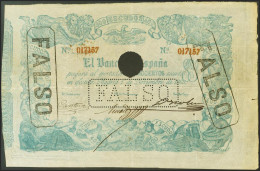 400 Escudos. 1 De Noviembre De 1869. Falso De Epoca. Sin Serie Y Taladrado (com - Otros & Sin Clasificación