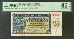 25 Pesetas. 21 De Noviembre De 1936. Serie H. (Edifil 2021: 419a, Pick: 99a). I - Autres & Non Classés